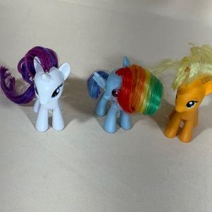 2010 My Little Ponies MLP Generation 4 - Rainbow Dash, Applejack, Rarity
